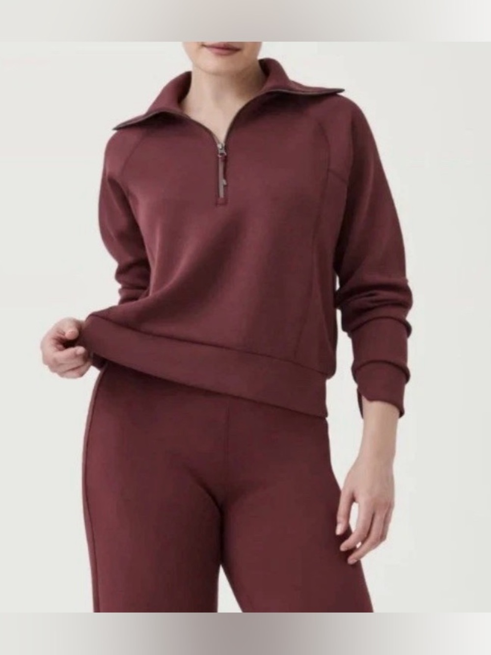 SPANX Air Essentials Half Zip in Spice